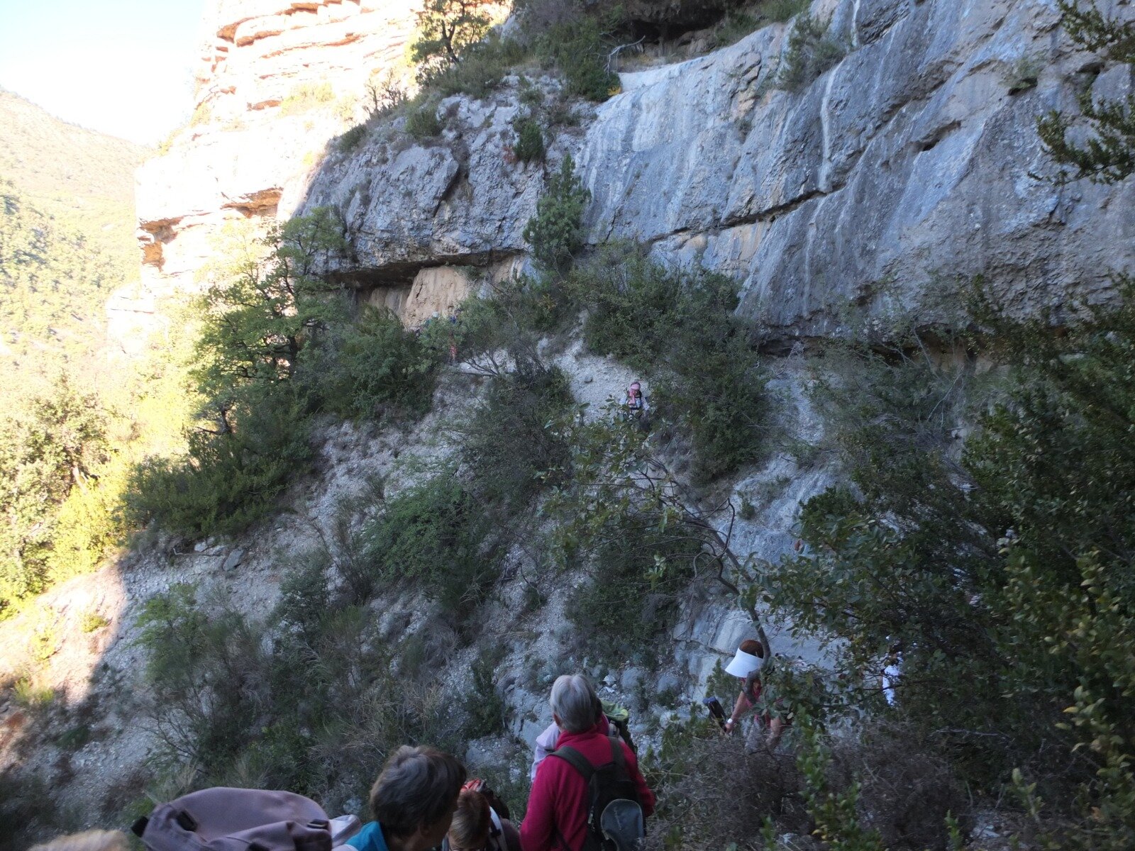 traversée vers l'abri sous roche